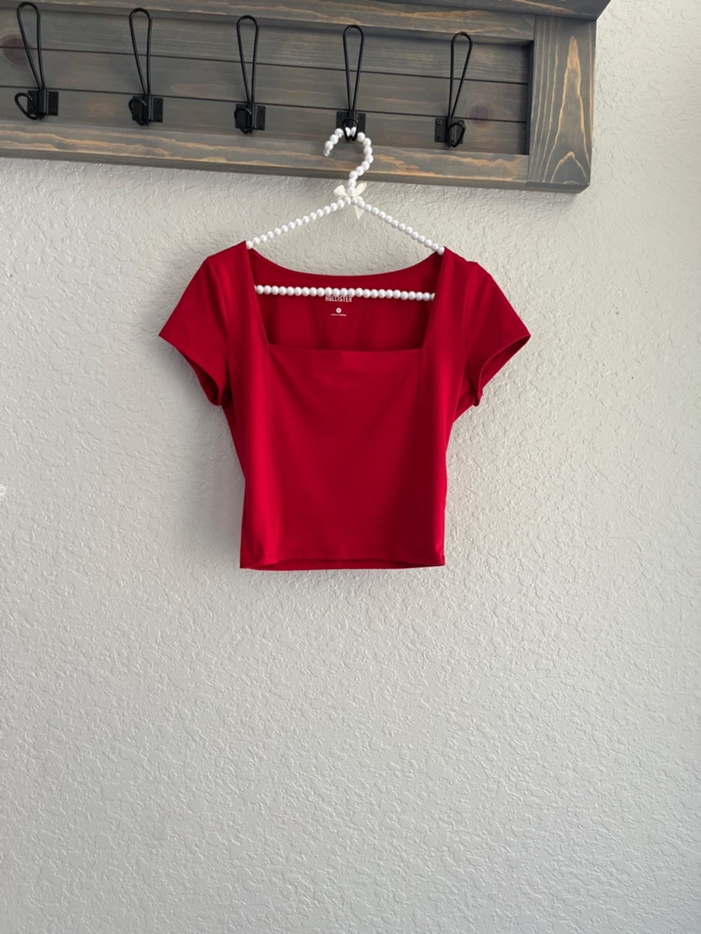 Hollister Red Square-Neck Crop Top - Women